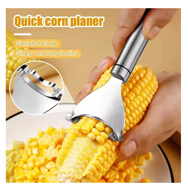 Stainless Steel Corn Peeler Corn Thresher Convenient Easy Peel Corn and Clean Fruit Vegetable Kitchen Cooking Accessories Tools