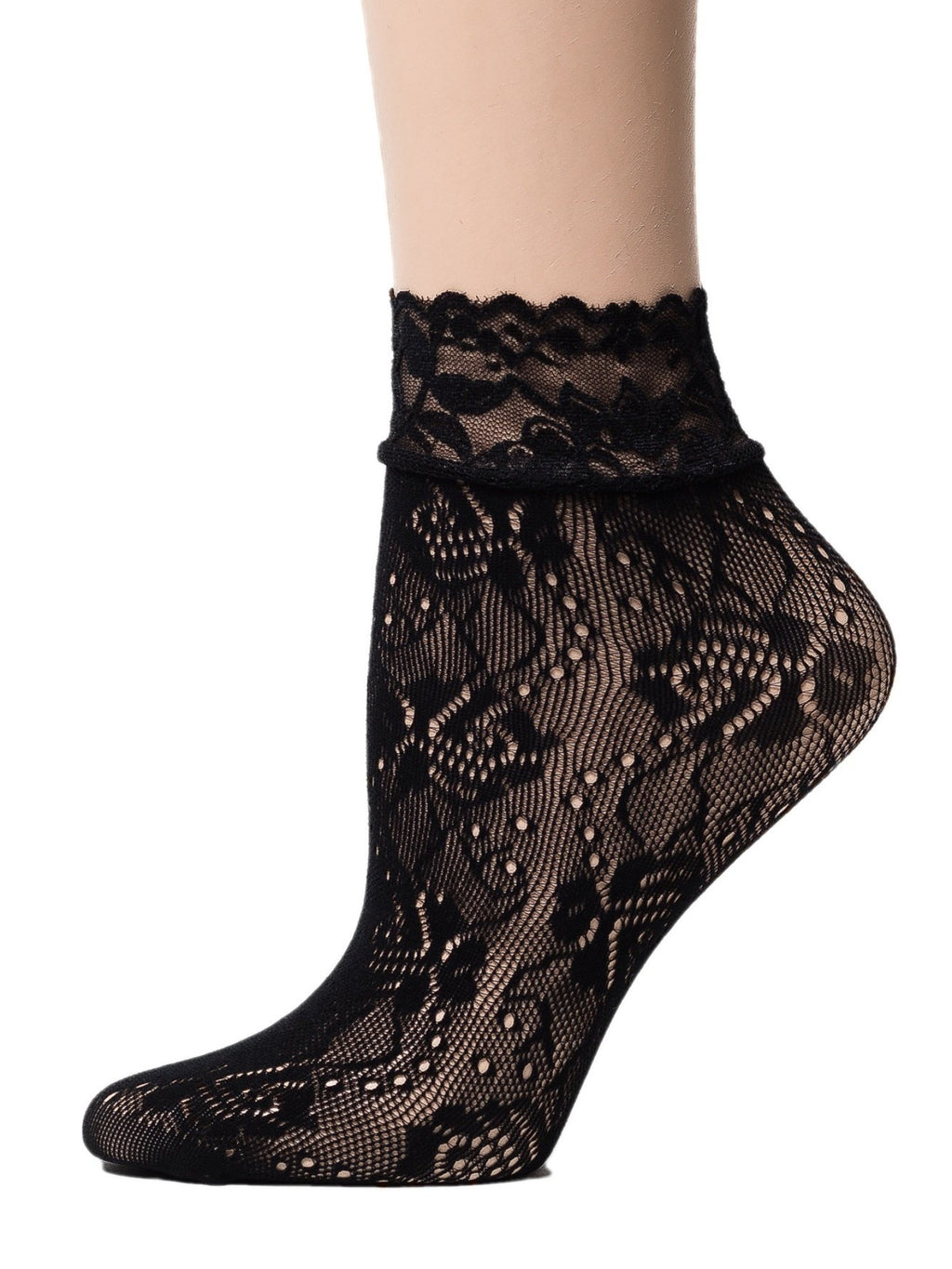 Leaf Black Mesh Socks - Global Trendz Fashion®