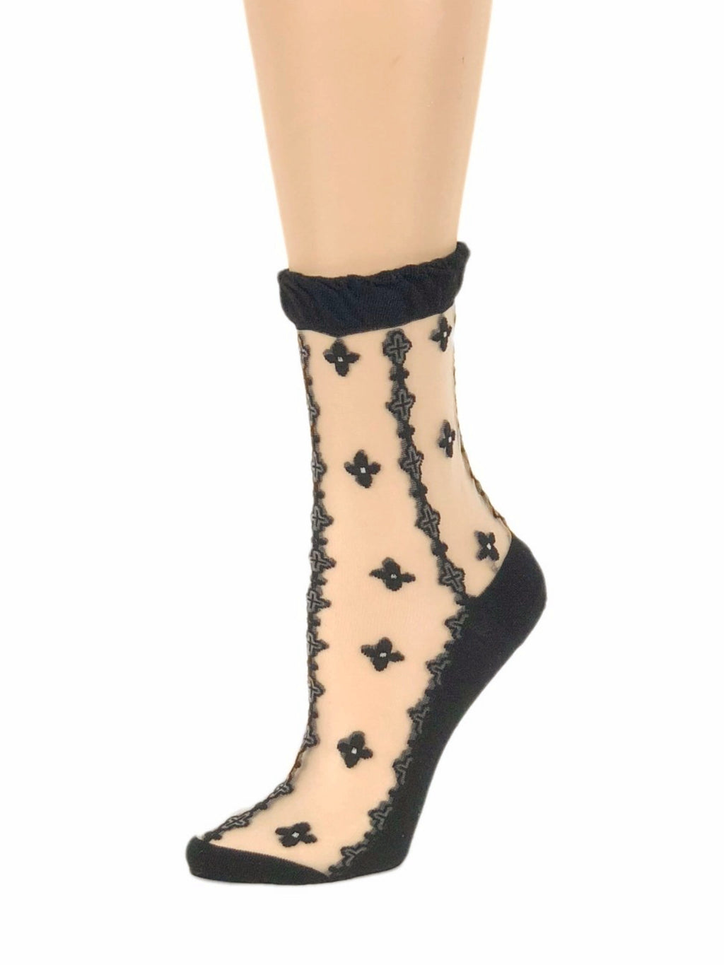 Four Leaf Black Sheer Socks - Global Trendz Fashion®