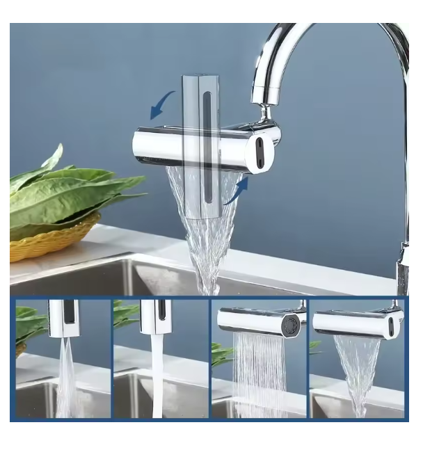 New 4 Modes Waterfall Kitchen Faucet Universal 720° Swivel Spout Sprayer Bathroom Basin Water Tap Extender Rainfall Sink Mixer