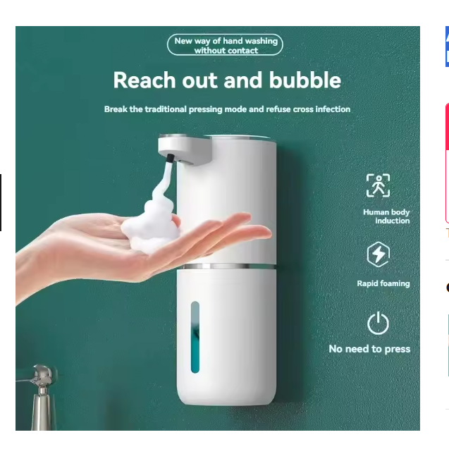Automatic Soap Dispenser Touchless Foaming Soap Dispenser 380ml USB Rechargeable Electric 4 Level Adjustable Foam Soap Dispenser
