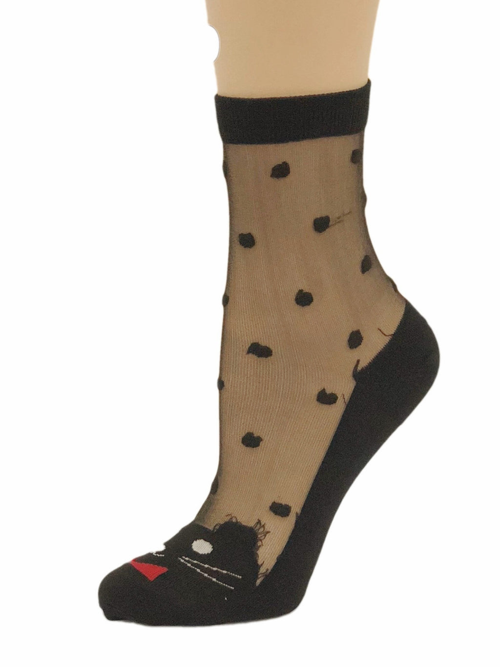 Kitty Black Sheer Socks - Global Trendz Fashion®