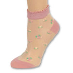 Coral Pink Ankle Sheer Socks - Global Trendz Fashion®