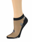 Elegant Brown Flowers Ankle Sheer Socks - Global Trendz Fashion®