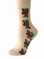 Red Roses Sheer Socks - Global Trendz Fashion®