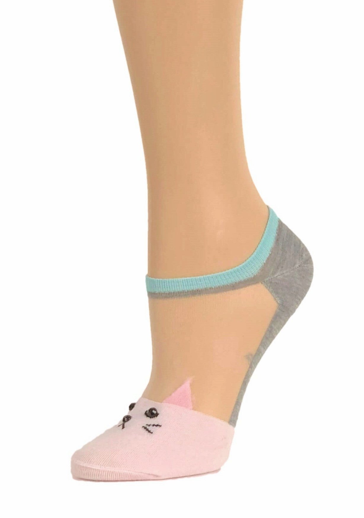 Adorable Pink Cat Ankle Sheer Socks - Global Trendz Fashion®