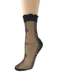 Spiral Black Sheer Socks - Global Trendz Fashion®