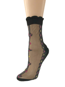 Spiral Black Sheer Socks - Global Trendz Fashion®