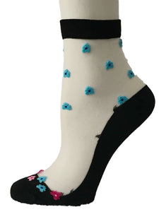 Ferozi Flowers Sheer Socks - Global Trendz Fashion®