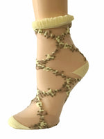 Stunning Black/Yellow patterned Sheer Socks - Global Trendz Fashion®