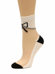 Bow White Sheer Socks - Global Trendz Fashion®