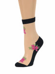 Four Pink Rose Sheer Socks - Global Trendz Fashion®