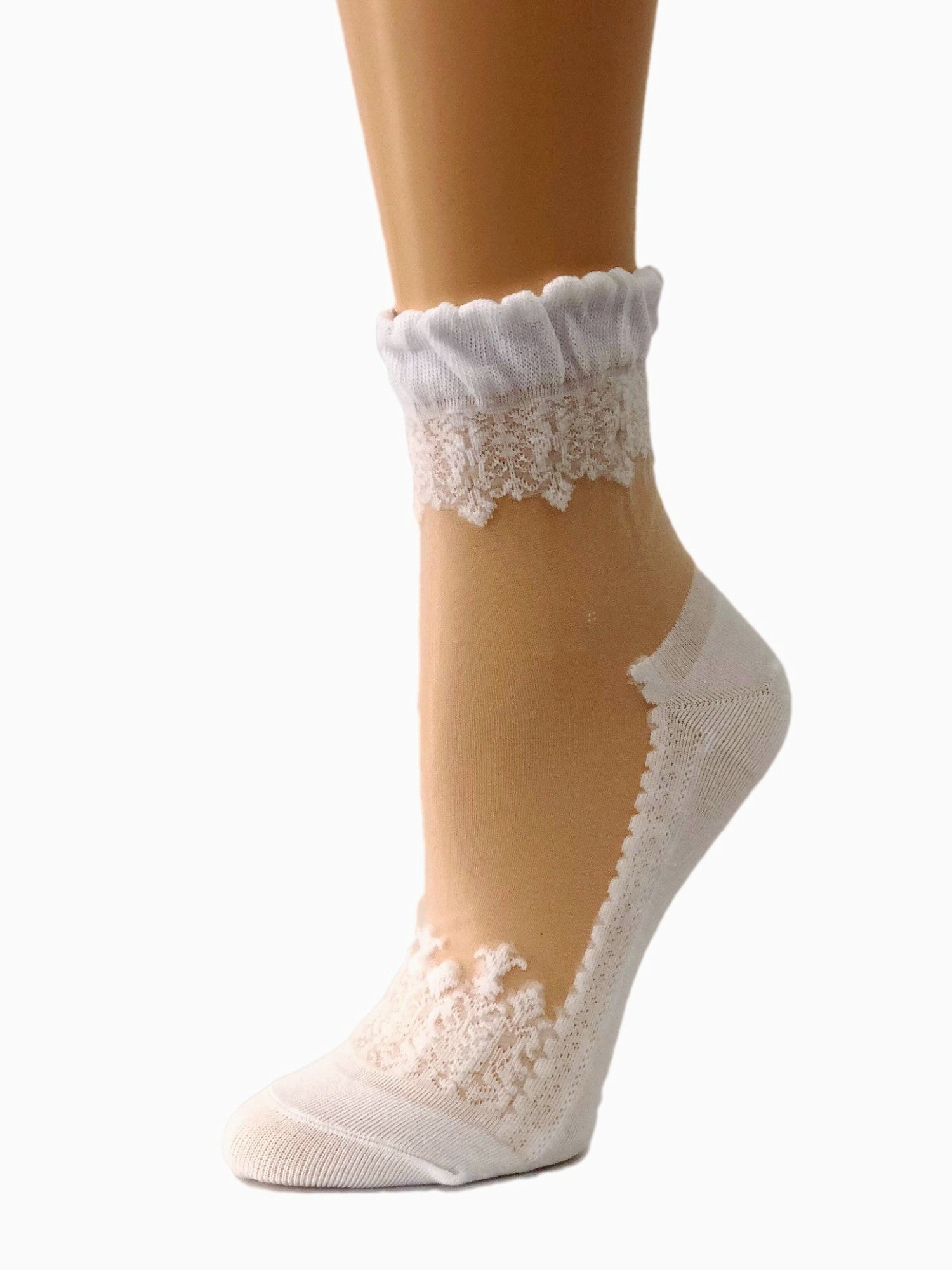 Blazing White Sheer Socks - Global Trendz Fashion®