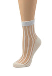 Striped White Sheer Socks - Global Trendz Fashion®