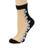 Classy White Floral Sheer Socks - Global Trendz Fashion®