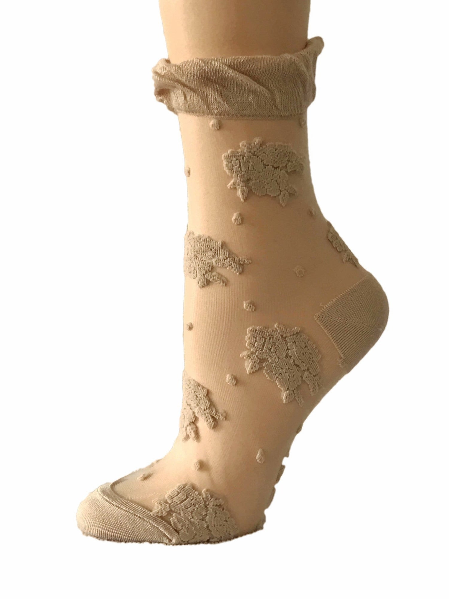Posh Beige Sheer Socks - Global Trendz Fashion®