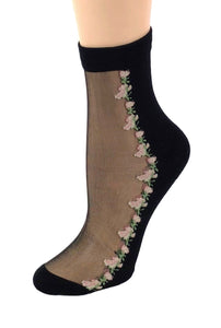 Mini Pink Flowers Sheer Socks - Global Trendz Fashion®