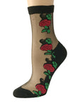 Big Red Roses Sheer Socks - Global Trendz Fashion®