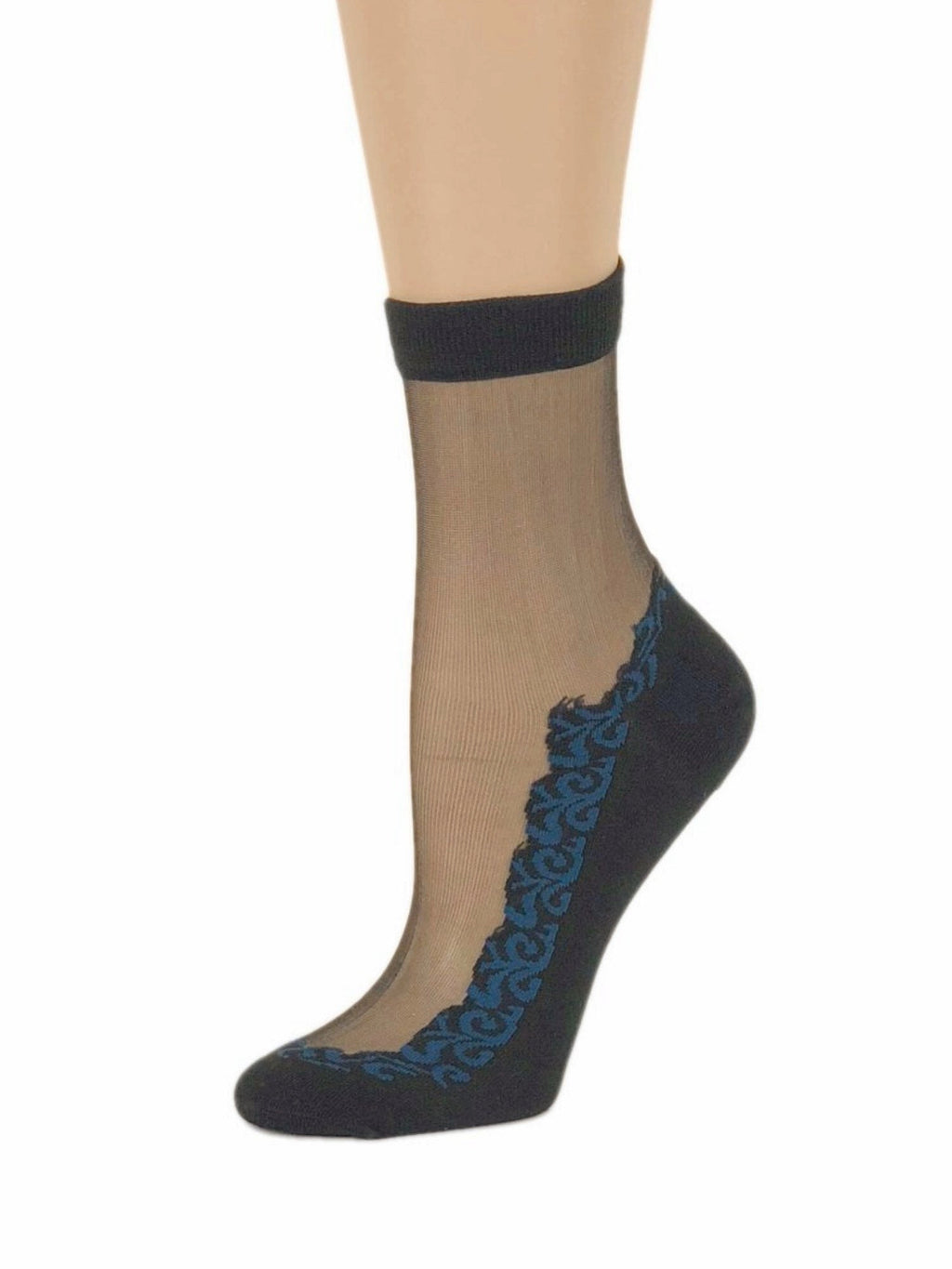 Sequence Blue Leaf Sheer Socks - Global Trendz Fashion®