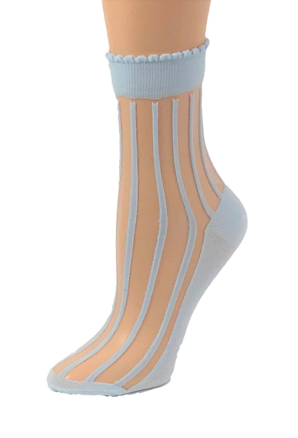 Aqua Striped Sheer Socks - Global Trendz Fashion®
