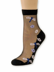 Cute Blue Butterflies Sheer Socks - Global Trendz Fashion®