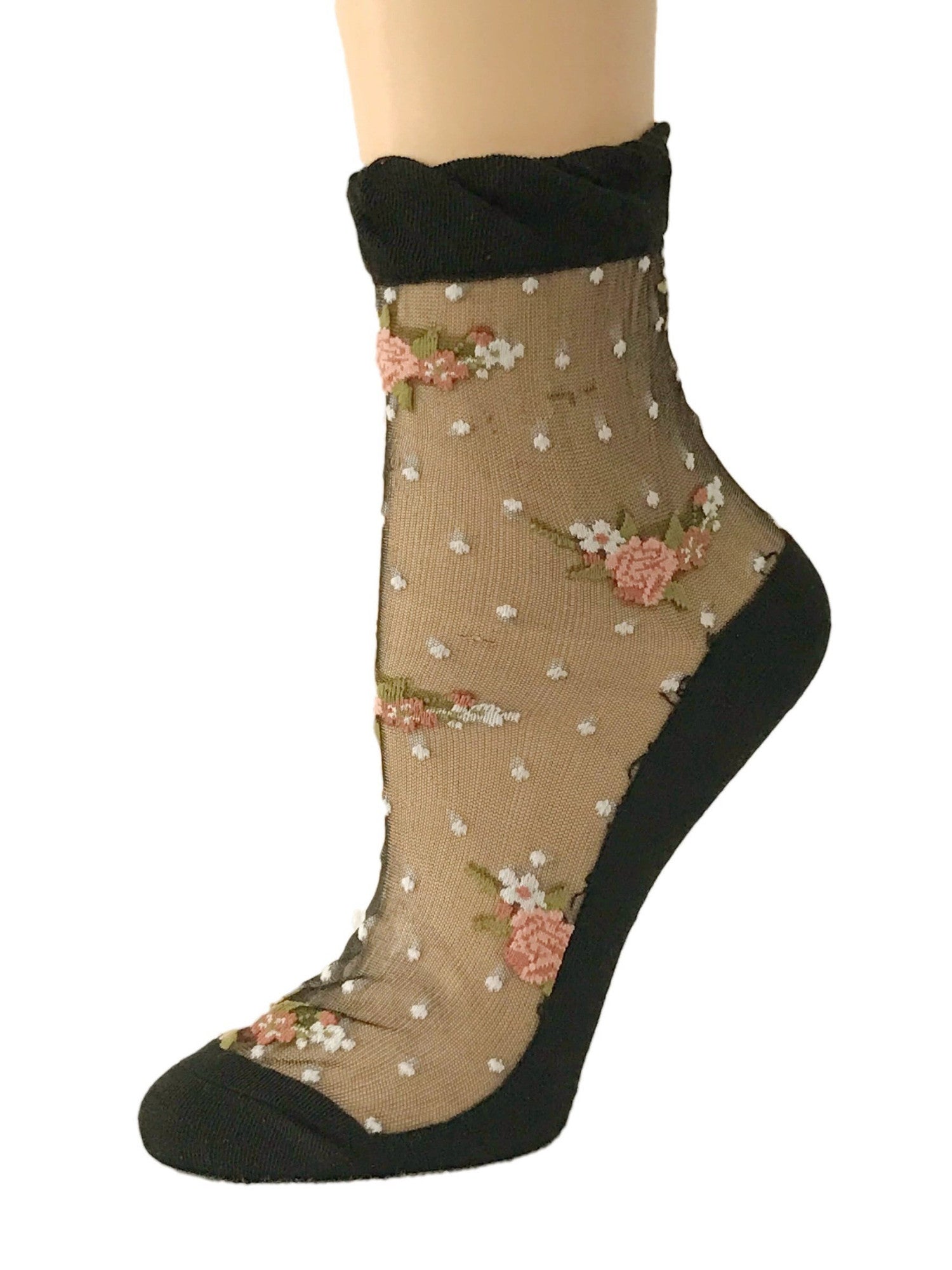 Gorgeous Dotted Pink Sheer Socks - Global Trendz Fashion®