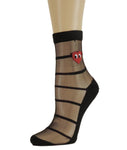 Red Heart Sheer Socks - Global Trendz Fashion®