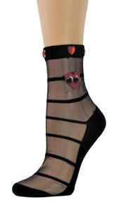 Lil Heart Custom Sheer Socks with Beads - Global Trendz Fashion®