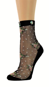 Bouquet Custom Sheer Socks with Beads - Global Trendz Fashion®