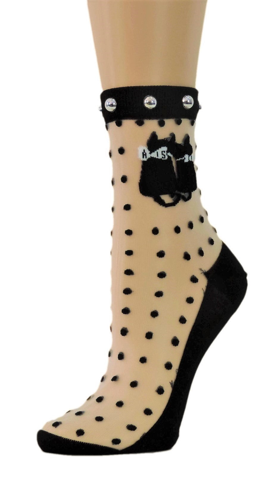 Twin Cats Custom Sheer Socks with Beads - Global Trendz Fashion®