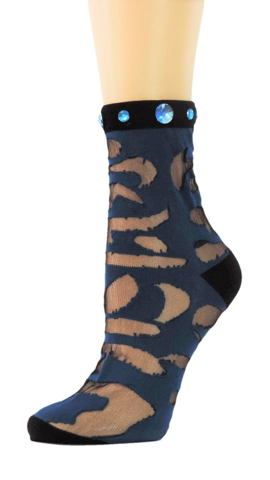 Stylish Custom Sheer Socks with crystals - Global Trendz Fashion®