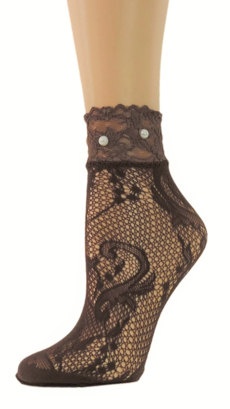 Wild Flower Custom Mesh Socks with beads - Global Trendz Fashion®