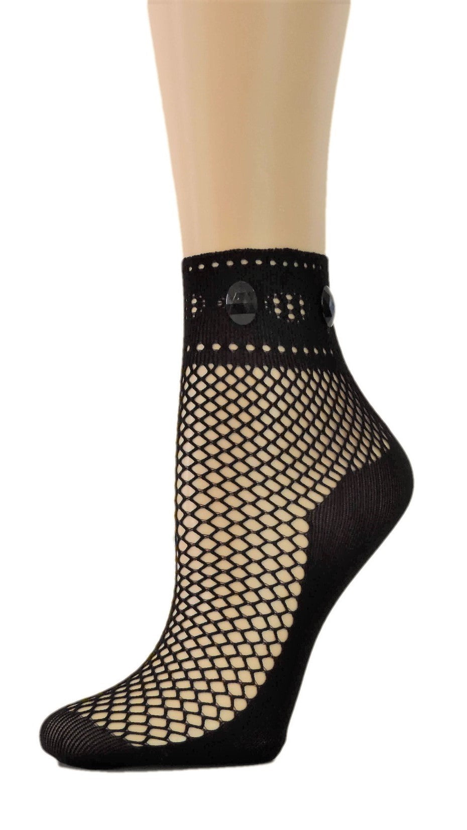 Rich Black Custom Fishnet Socks with beads - Global Trendz Fashion®