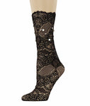 Grace Black Mesh Socks with Pearls - Global Trendz Fashion®