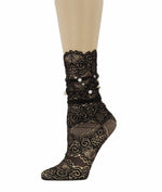 Grace Black Mesh Socks with Pearls - Global Trendz Fashion®