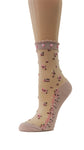 Lil Pink Floral Custom Sheer Socks with beads - Global Trendz Fashion®