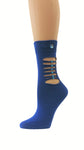 Ripped Blue Custom Fashion Socks with crystals - Global Trendz Fashion®