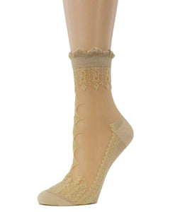Elegant Beige Sheer Socks - Global Trendz Fashion®