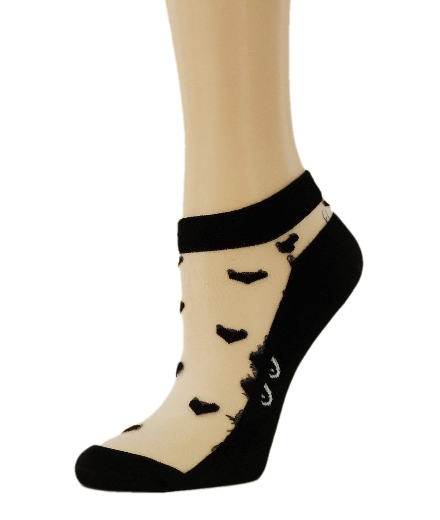 Cat Eyes Black Ankle Sheer Socks - Global Trendz Fashion®
