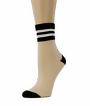 Decent White Striped Sheer Socks - Global Trendz Fashion®