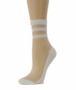 Classy White Striped Sheer Socks - Global Trendz Fashion®