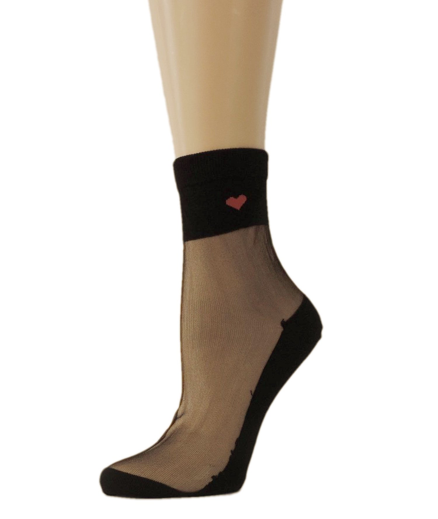 Young Heart Black Sheer Socks - Global Trendz Fashion®