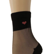 Young Heart Black Sheer Socks - Global Trendz Fashion®