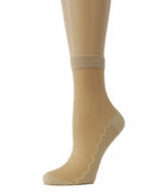 Simple Beige Striped Sheer Socks - Global Trendz Fashion®