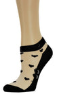 Cat Eyes Black Custom Ankle Sheer Socks with beads - Global Trendz Fashion®