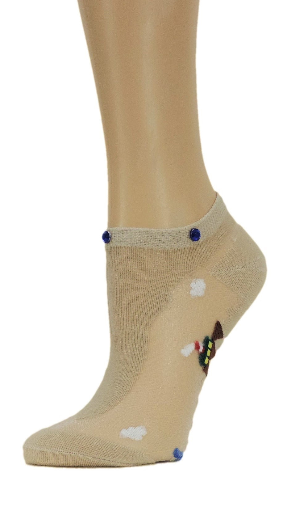 Pretty Custom Ankle Sheer Socks with beads - Global Trendz Fashion®