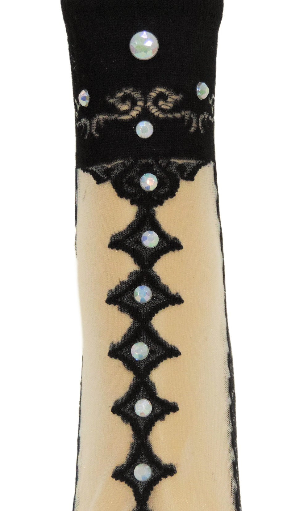 Elegant Black Custom Sheer Socks with beads - Global Trendz Fashion®