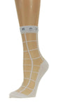 Calm White Square Custom Sheer Socks with crystals - Global Trendz Fashion®