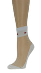 Young Heart White Custom Sheer Socks with beads - Global Trendz Fashion®