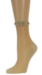 Simple Beige Striped Custom Sheer Socks with beads - Global Trendz Fashion®